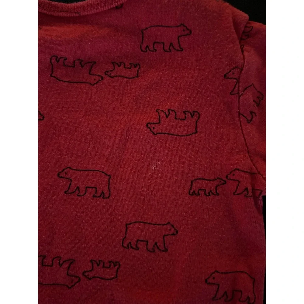 Carters Baby Boy Red Black Bear Long Sleeve Bodysuit 24 Months 126H029 1464